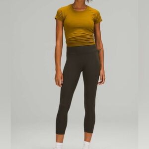 Lululemon Wunder Train High-Rise Crop 23" in Dark Olive